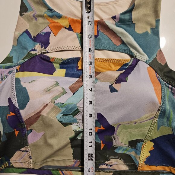 Zella Sports Bra Teal Multi Color Jacqueline Print Size XL - Picture 11 of 13